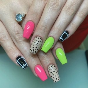 acrylic nail tips with designs